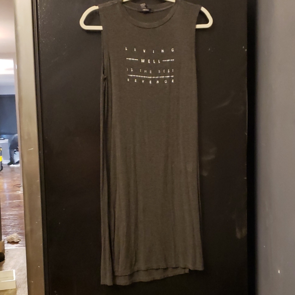 Revenge Grey Cotton Maxi Dress